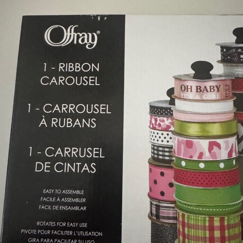New Offray Ribbon Carousel Ribbon Holder New with Box Damage - Picture 2 of 14